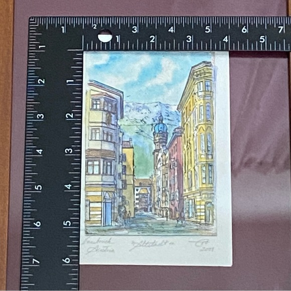 2 Watercolor Painting Framed Artwork Innsbruck Austria & St. Paul’s Cathedral - Picture 6 of 16